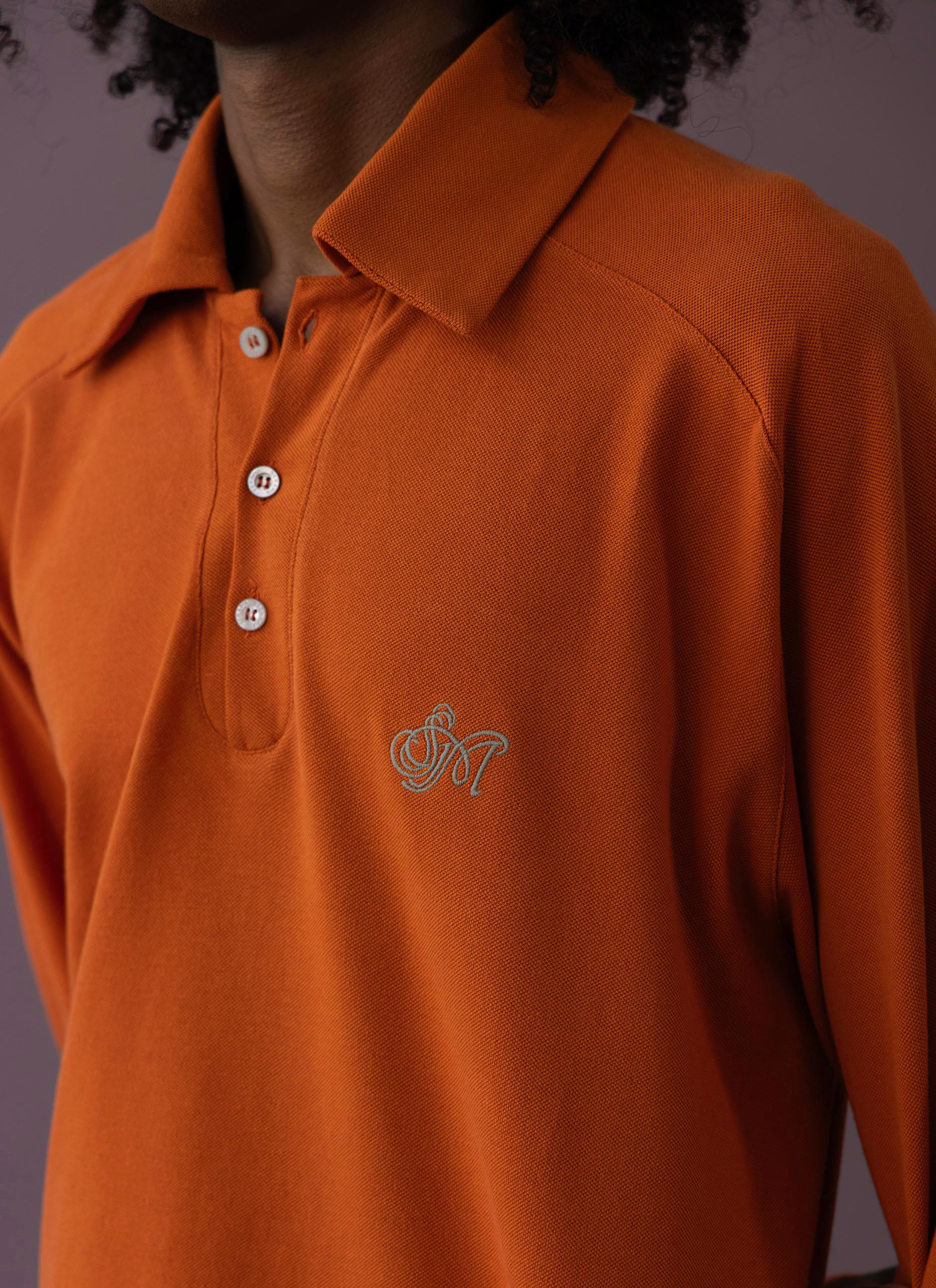 Dark Persimmon Sailor Polo Long Sleeve Shirt Man