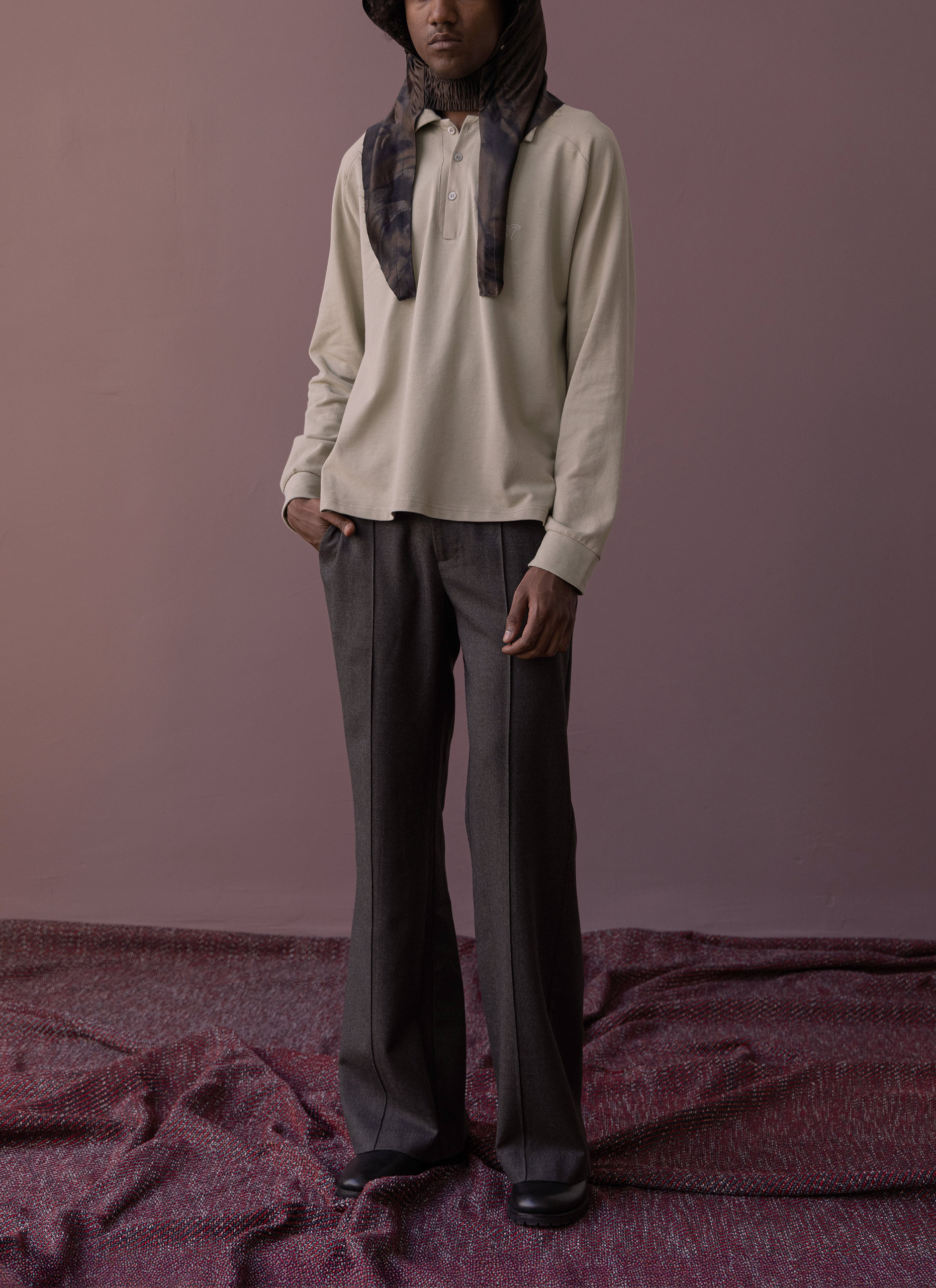 Dark Bone Sailor Polo Long Sleeve Shirt