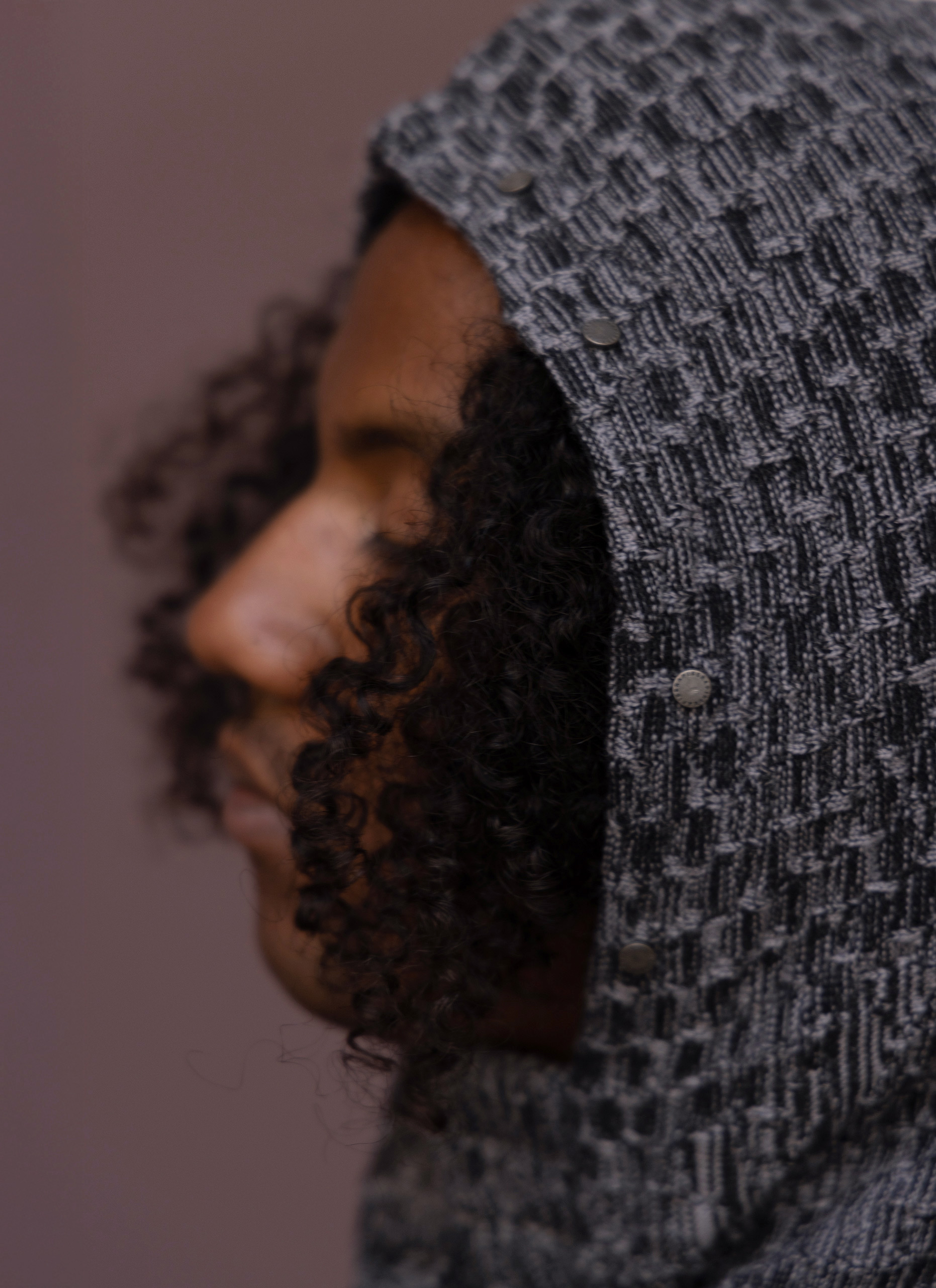 Black / Grey Embossed Jacquard Balaclava