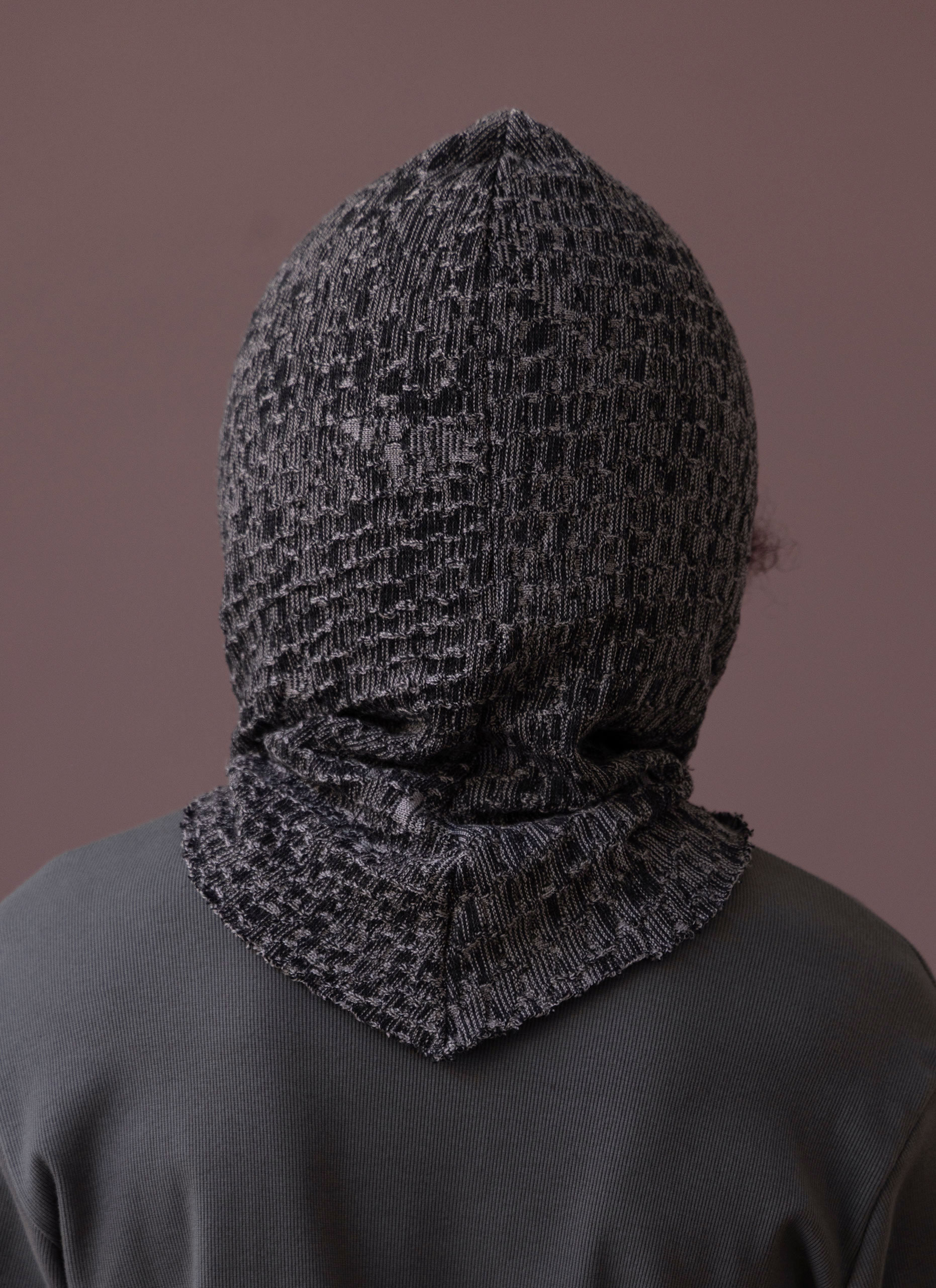 Black / Grey Embossed Jacquard Balaclava