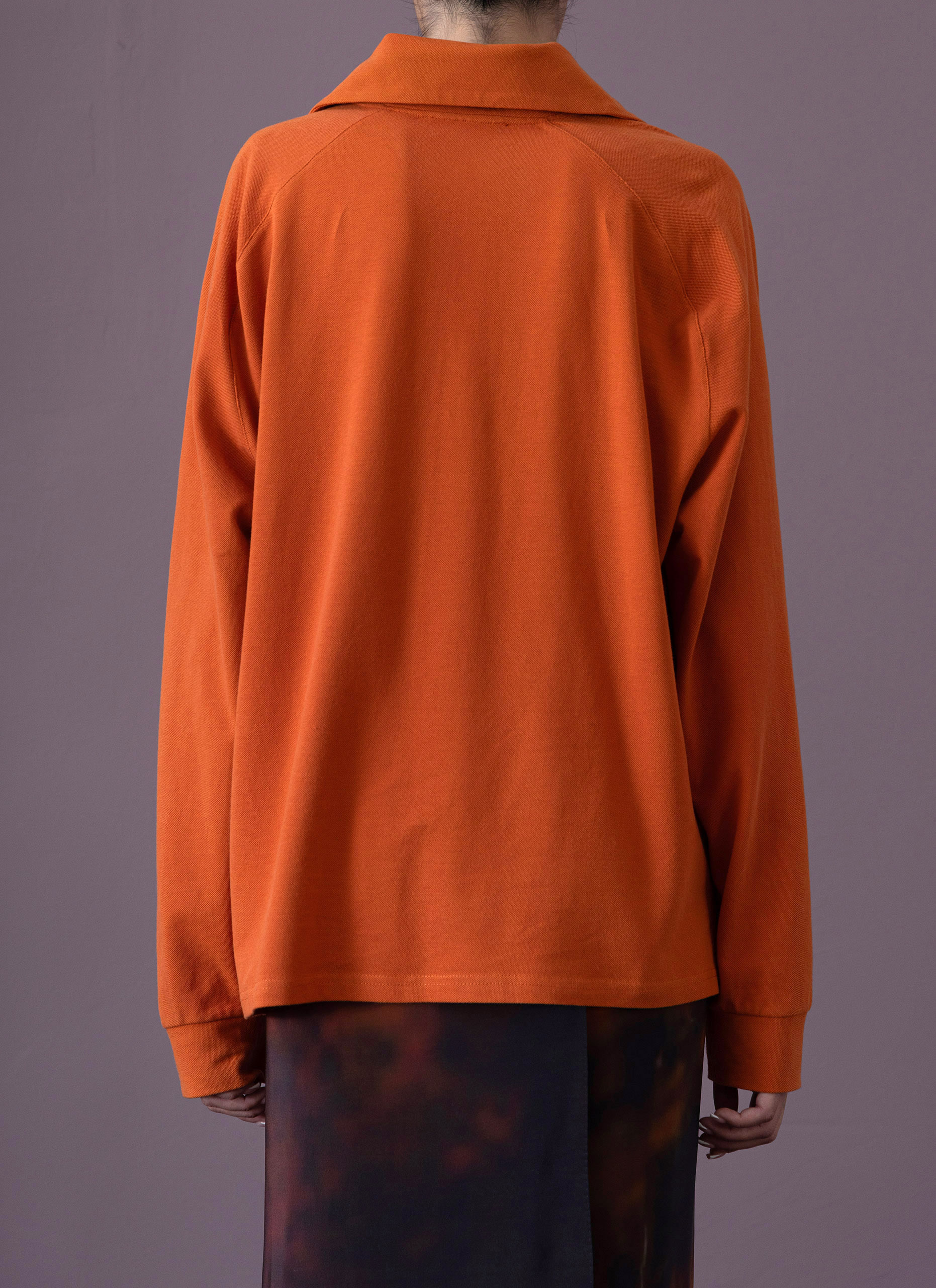 Dark Persimmon Sailor Polo Long Sleeve Shirt Woman