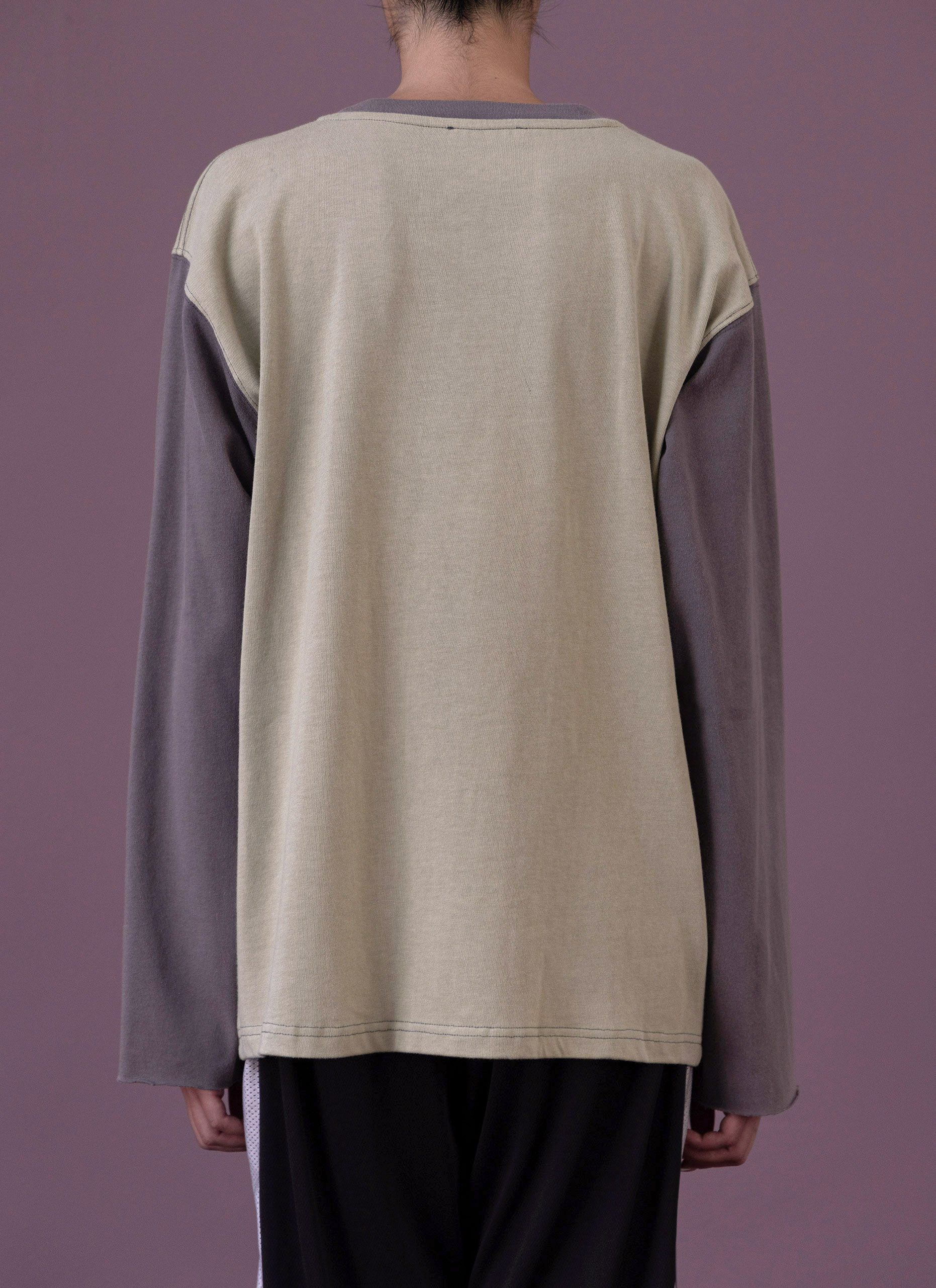Dark Bone / Grey Waistband Longsleeve T-Shirt Woman