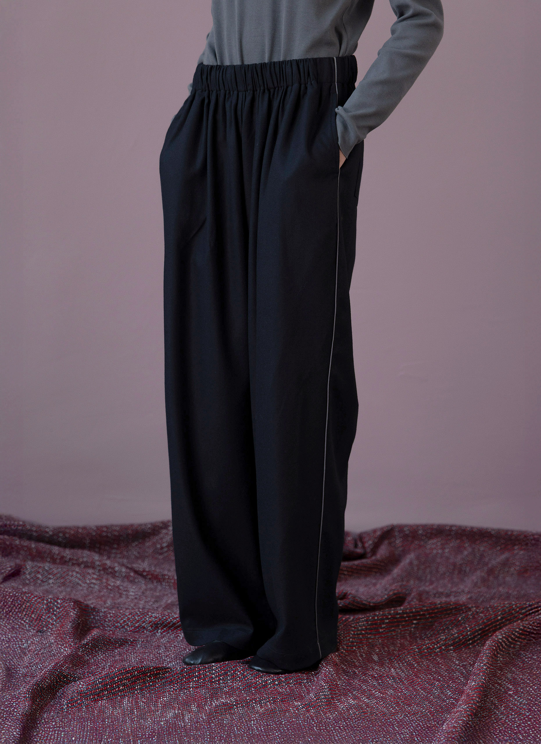 Blue Black Wool Sweatpants