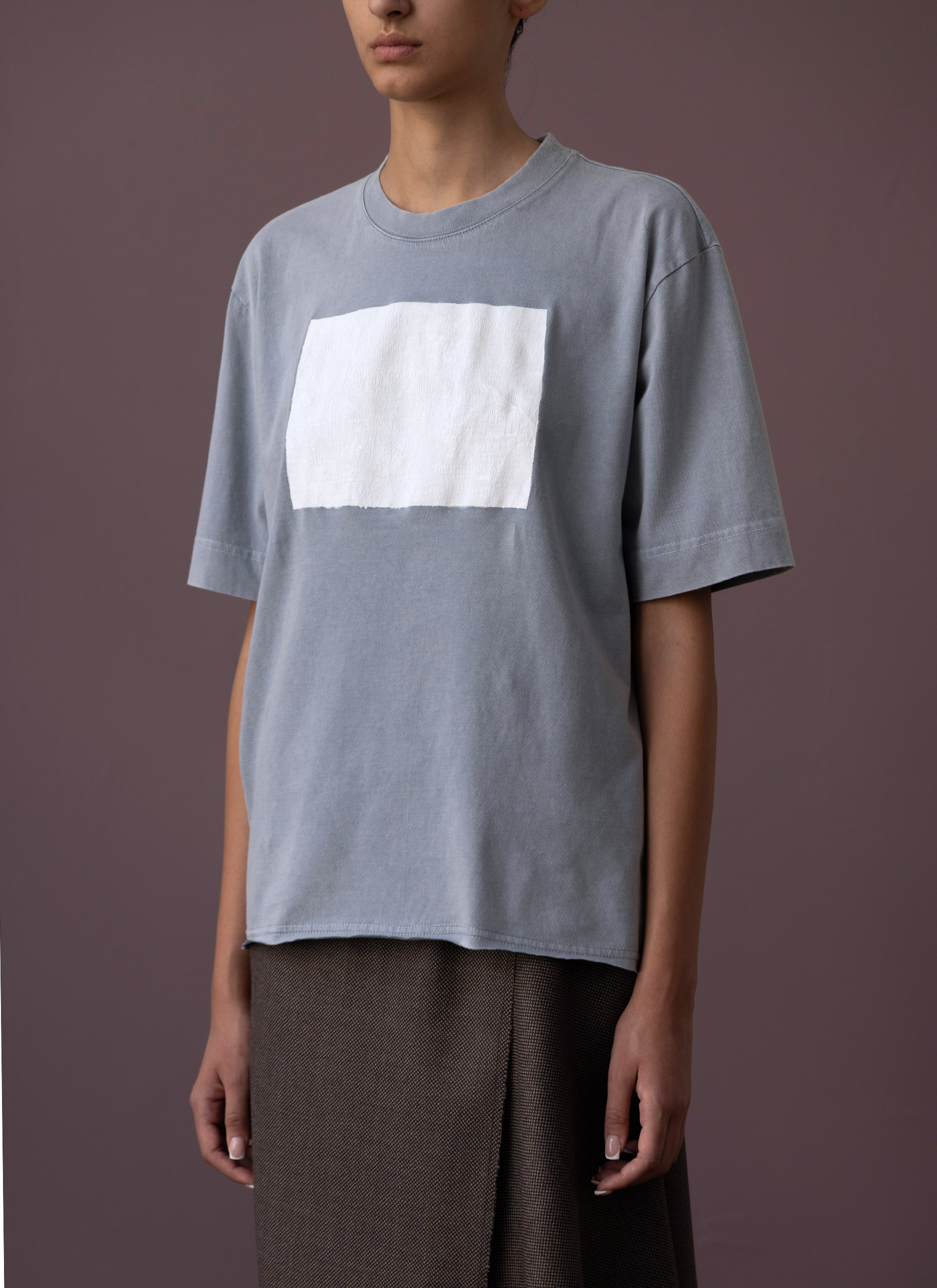 Steel Blue Cracks Cotton T-Shirt
