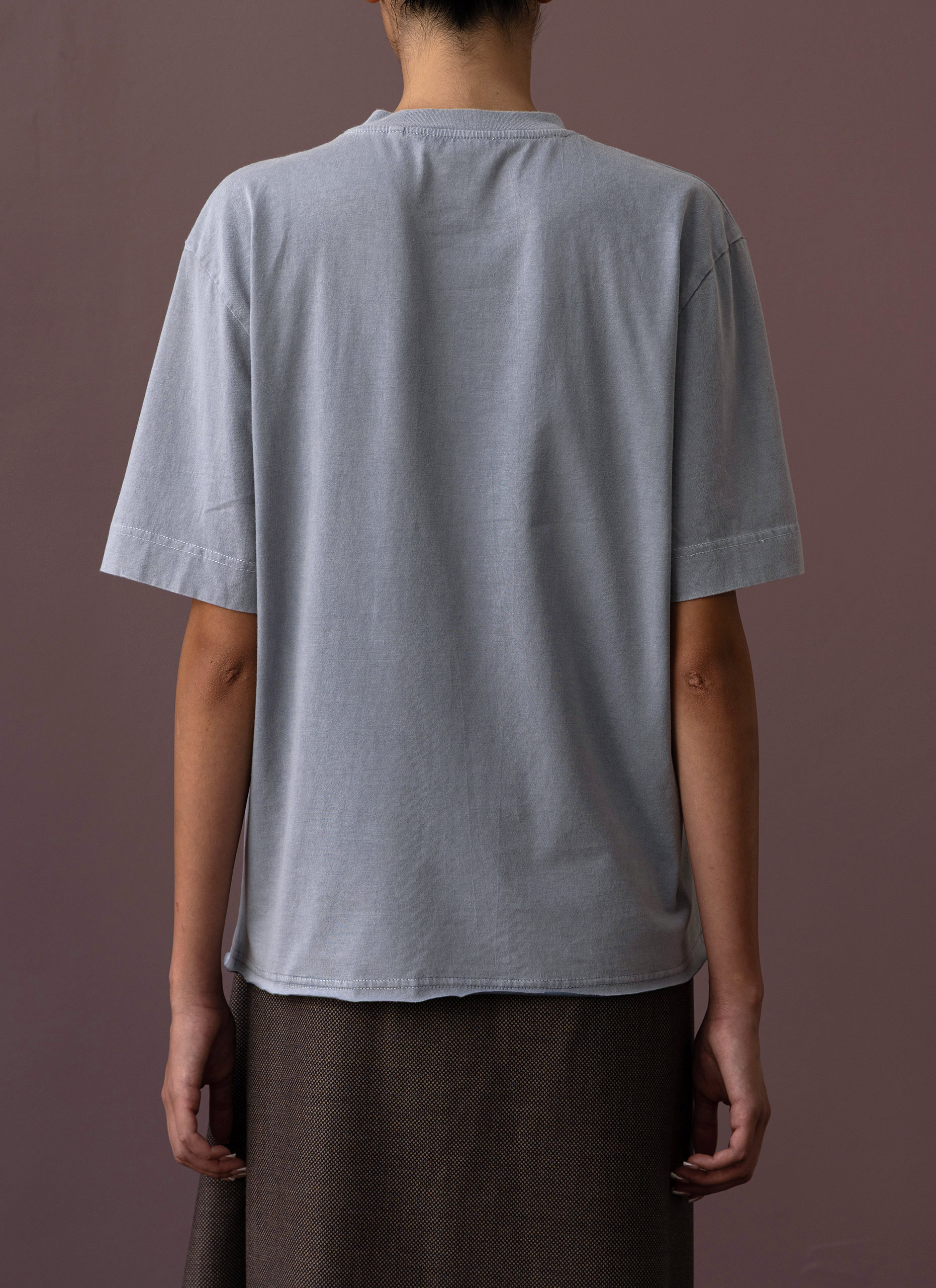 Steel Blue Cracks Cotton T-Shirt