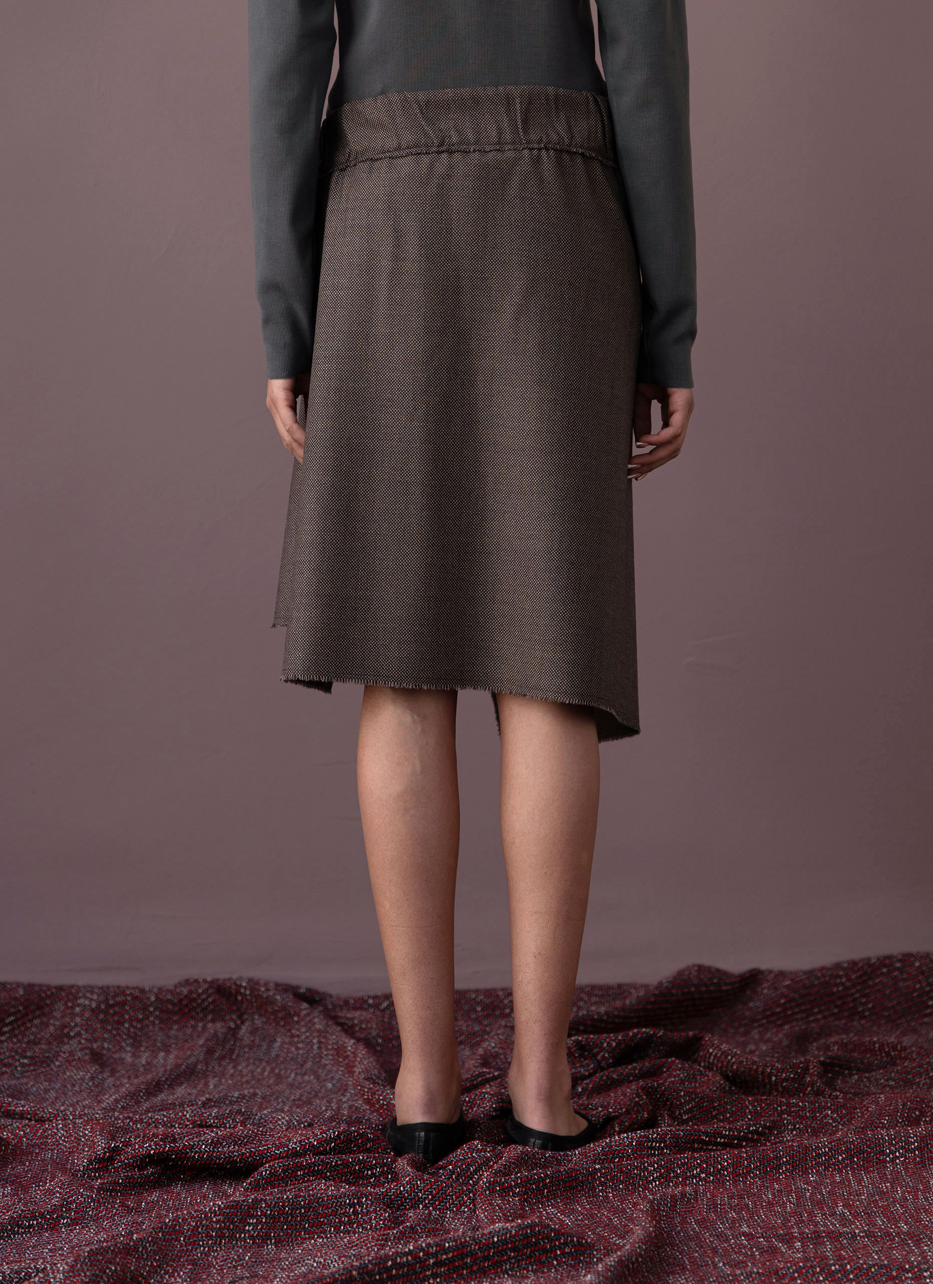 Folides Wool Asymmetrical Skirt