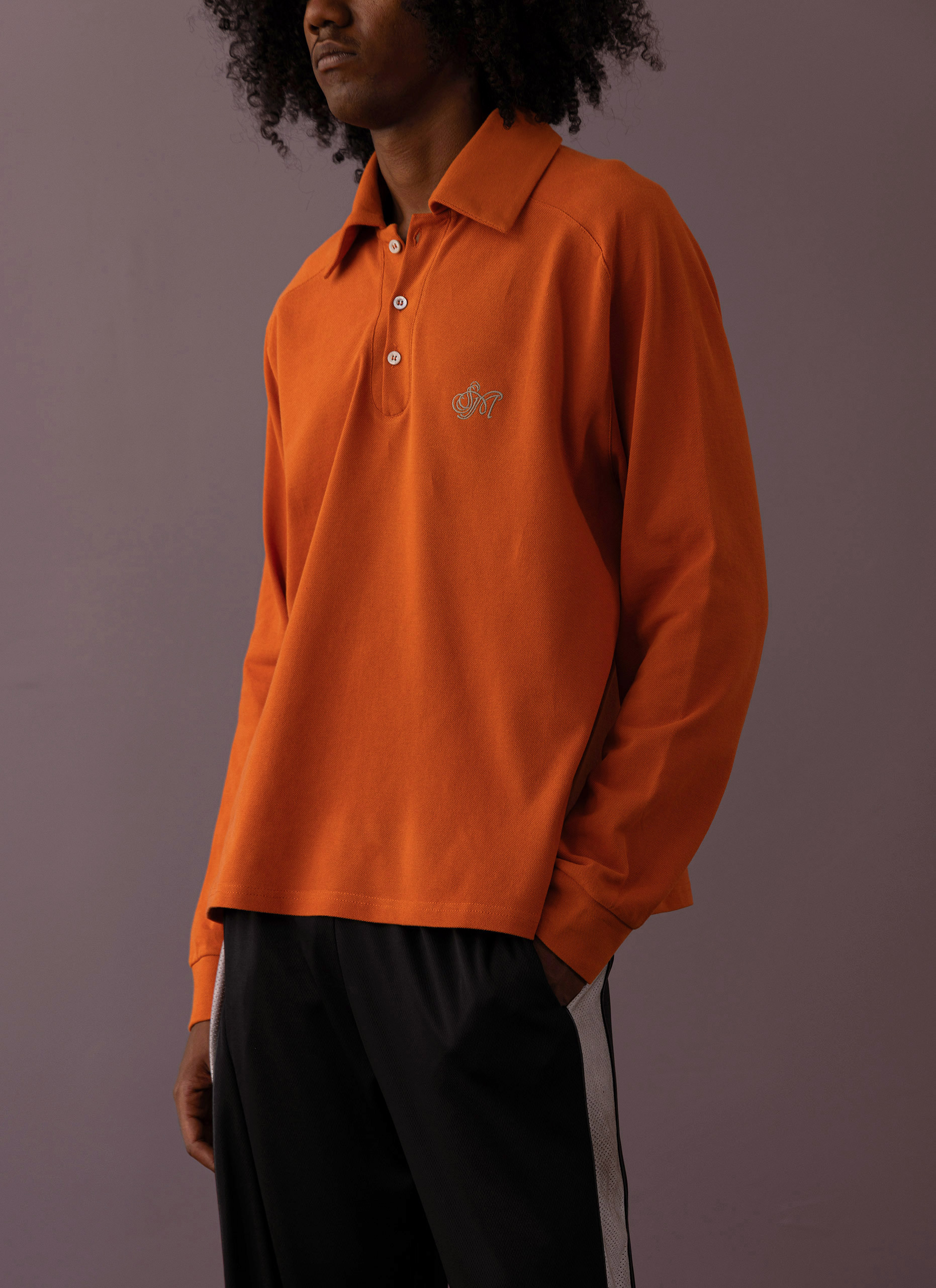 Dark Persimmon Sailor Polo Long Sleeve Shirt Man