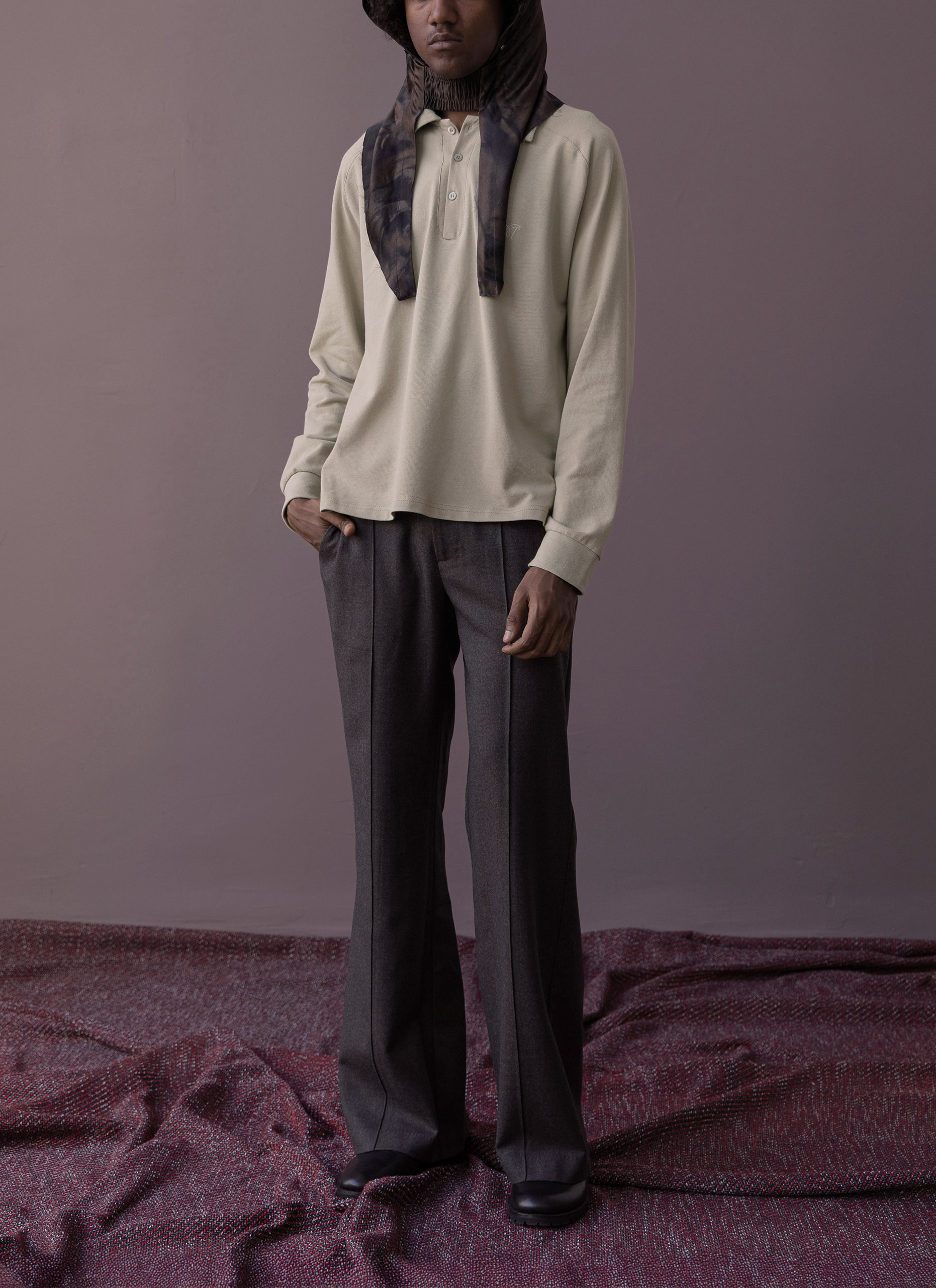 Dark Bone Sailor Polo Long Sleeve Shirt