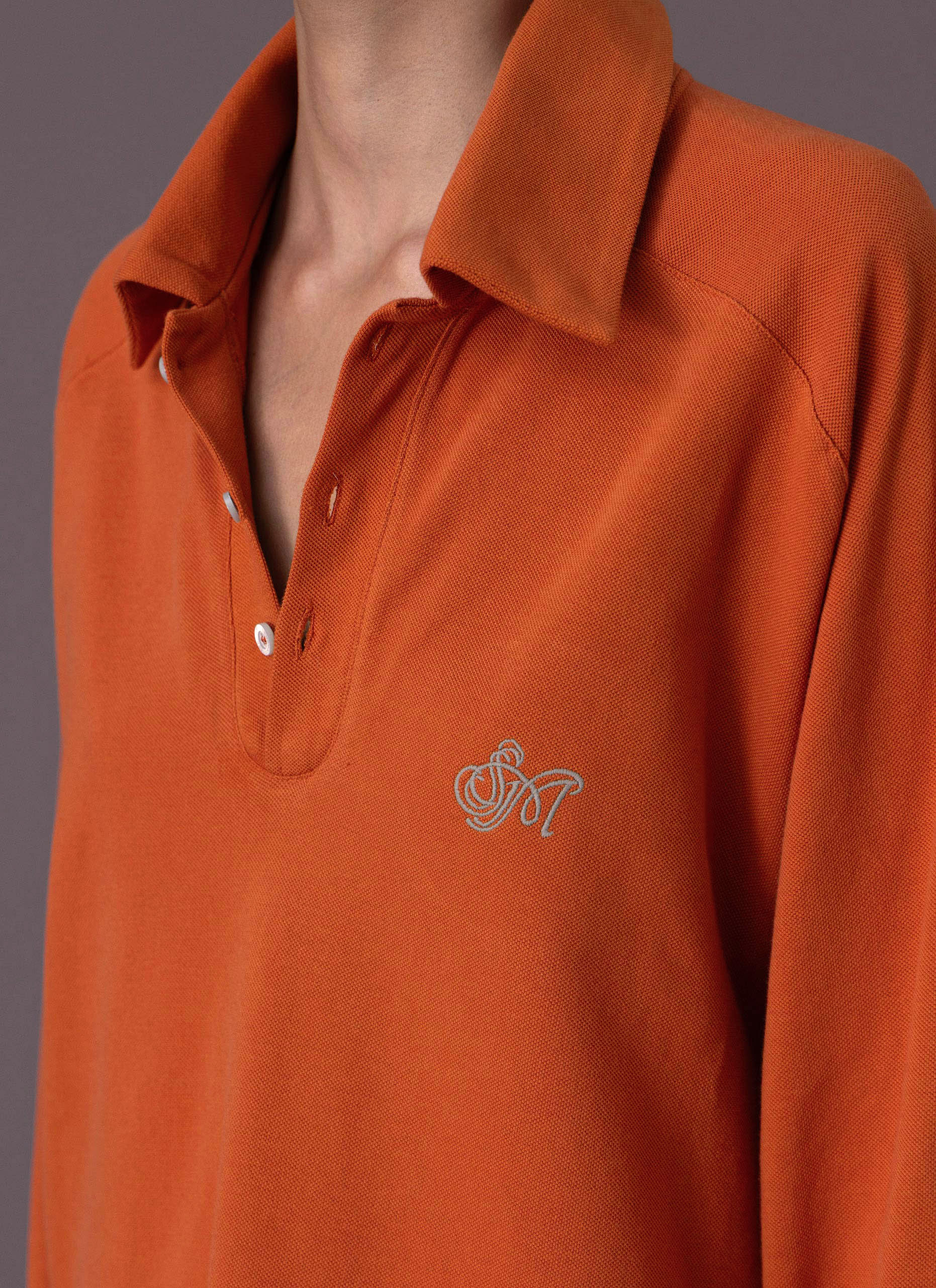 Dark Persimmon Sailor Polo Long Sleeve Shirt Woman