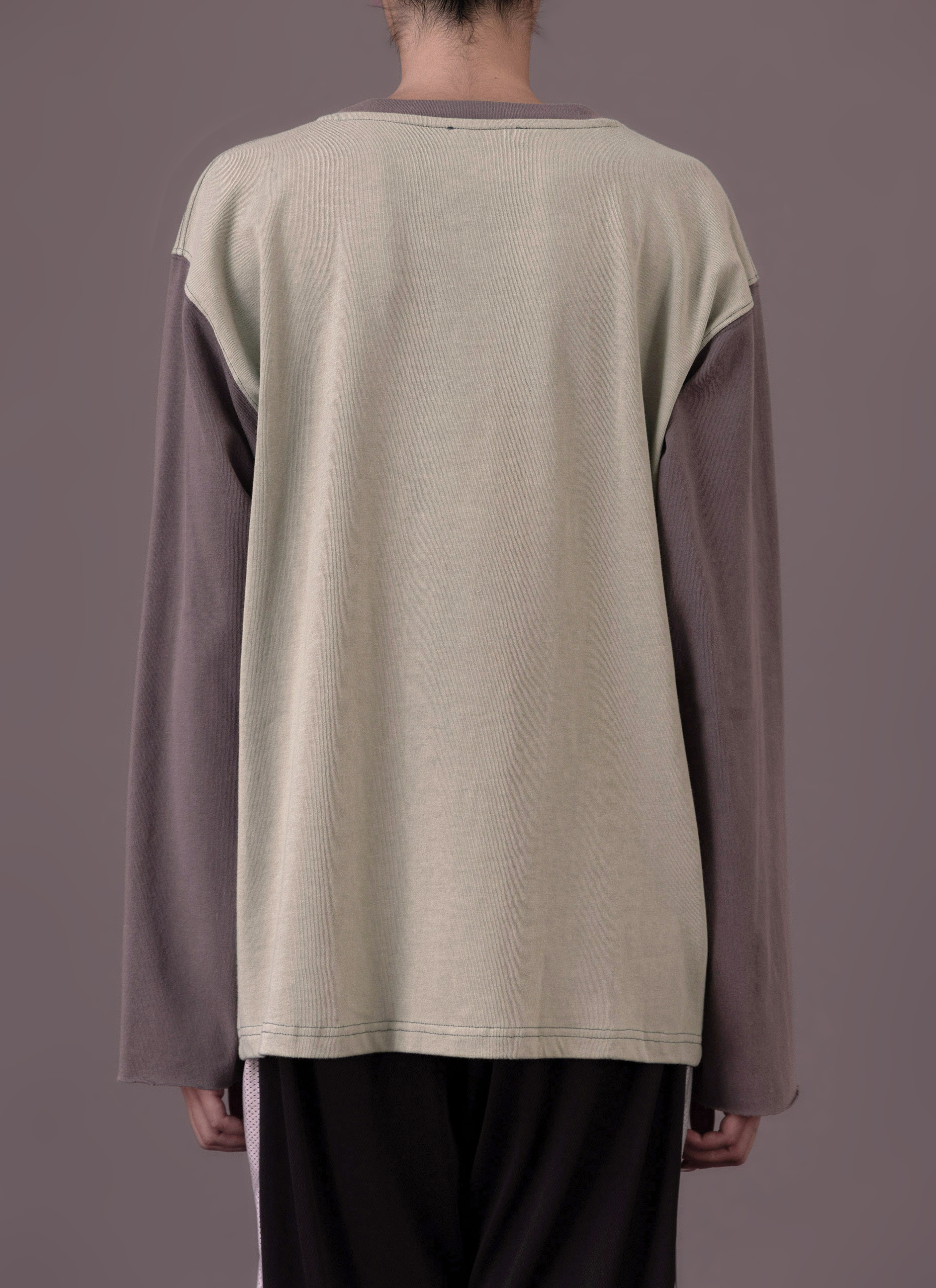 Dark Bone / Grey Waistband Longsleeve T-Shirt Woman