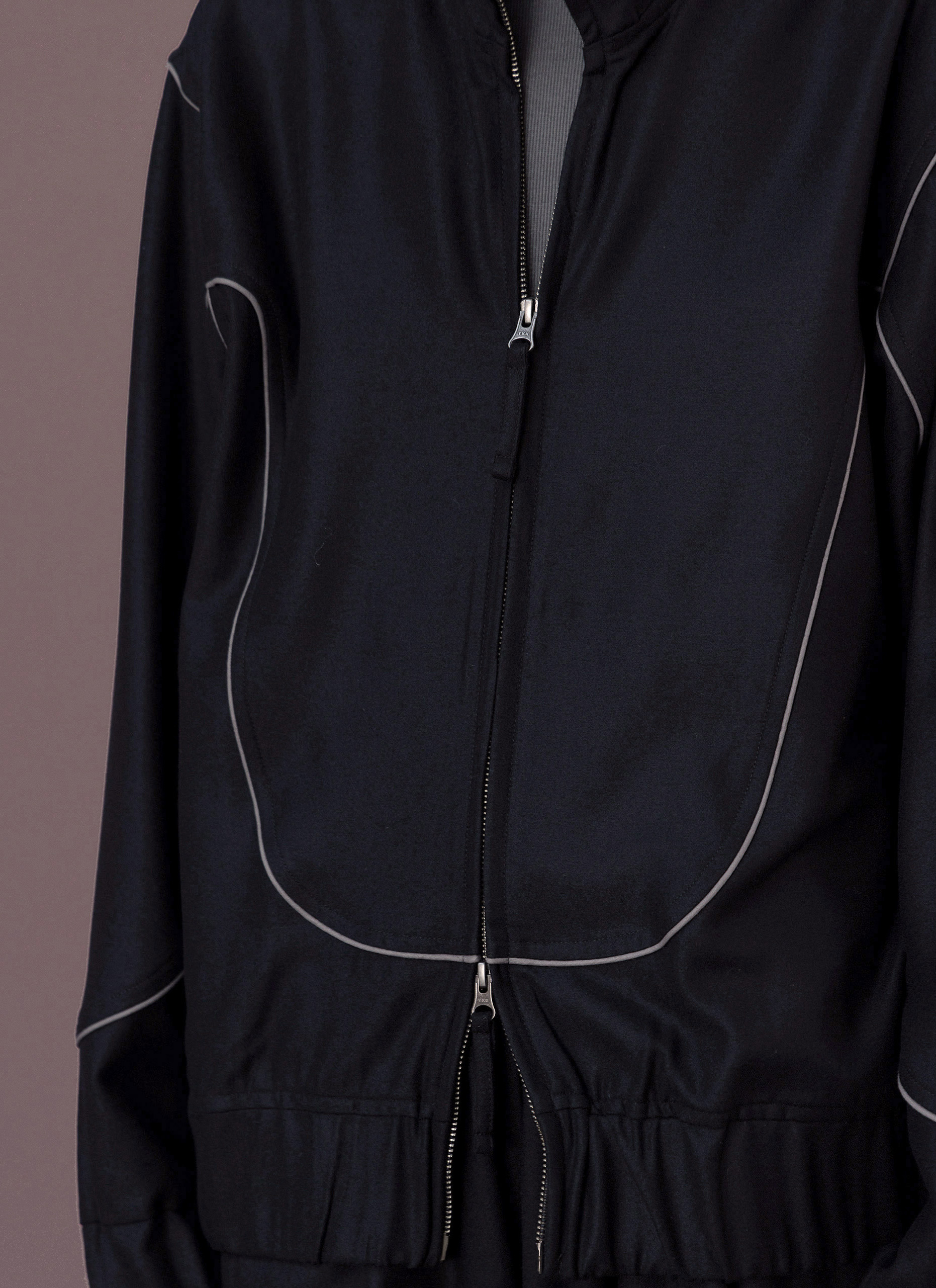 Blue Black Wool Track Jacket Man