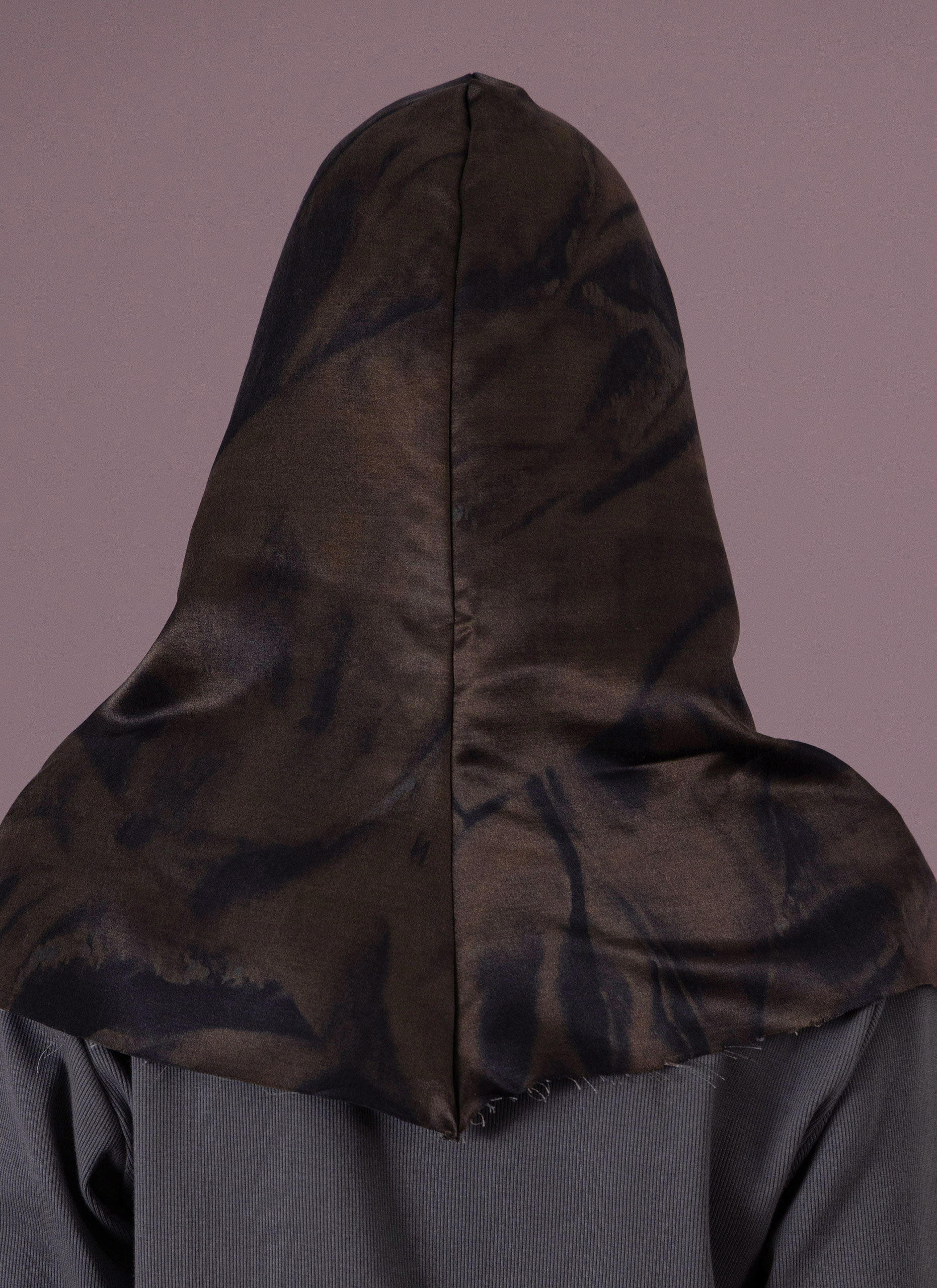 Wrinkles Brown Grey Wool / Silk Balaclava