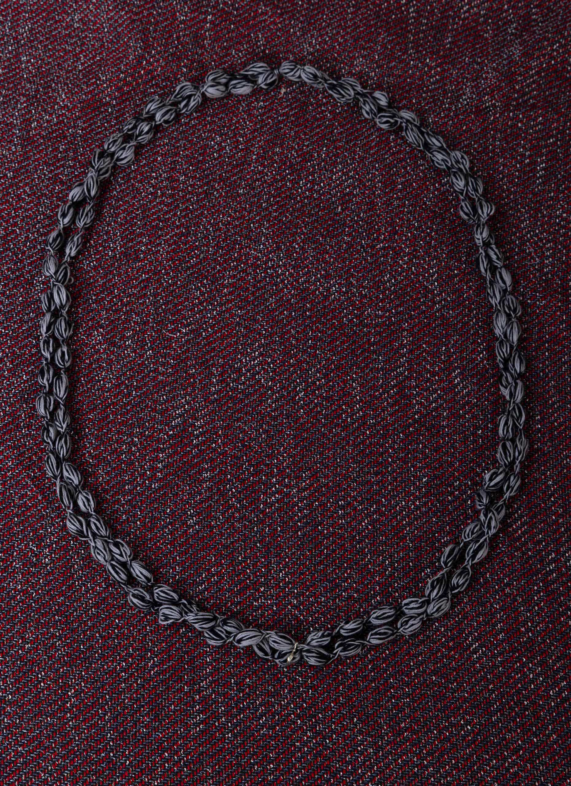 Handwoven Black / Grey Oyster Necklace