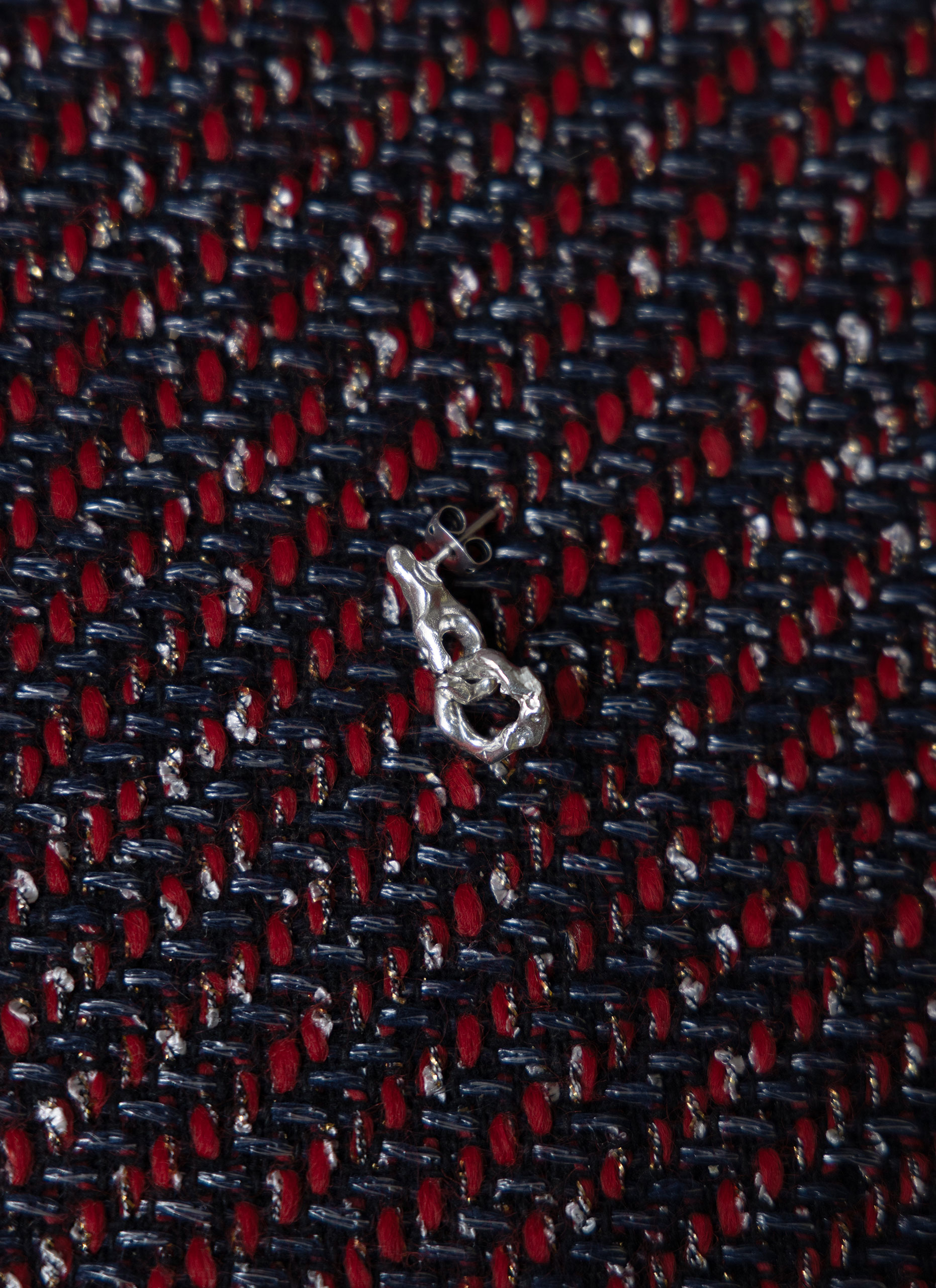 Loose Chain Silver Earring Small