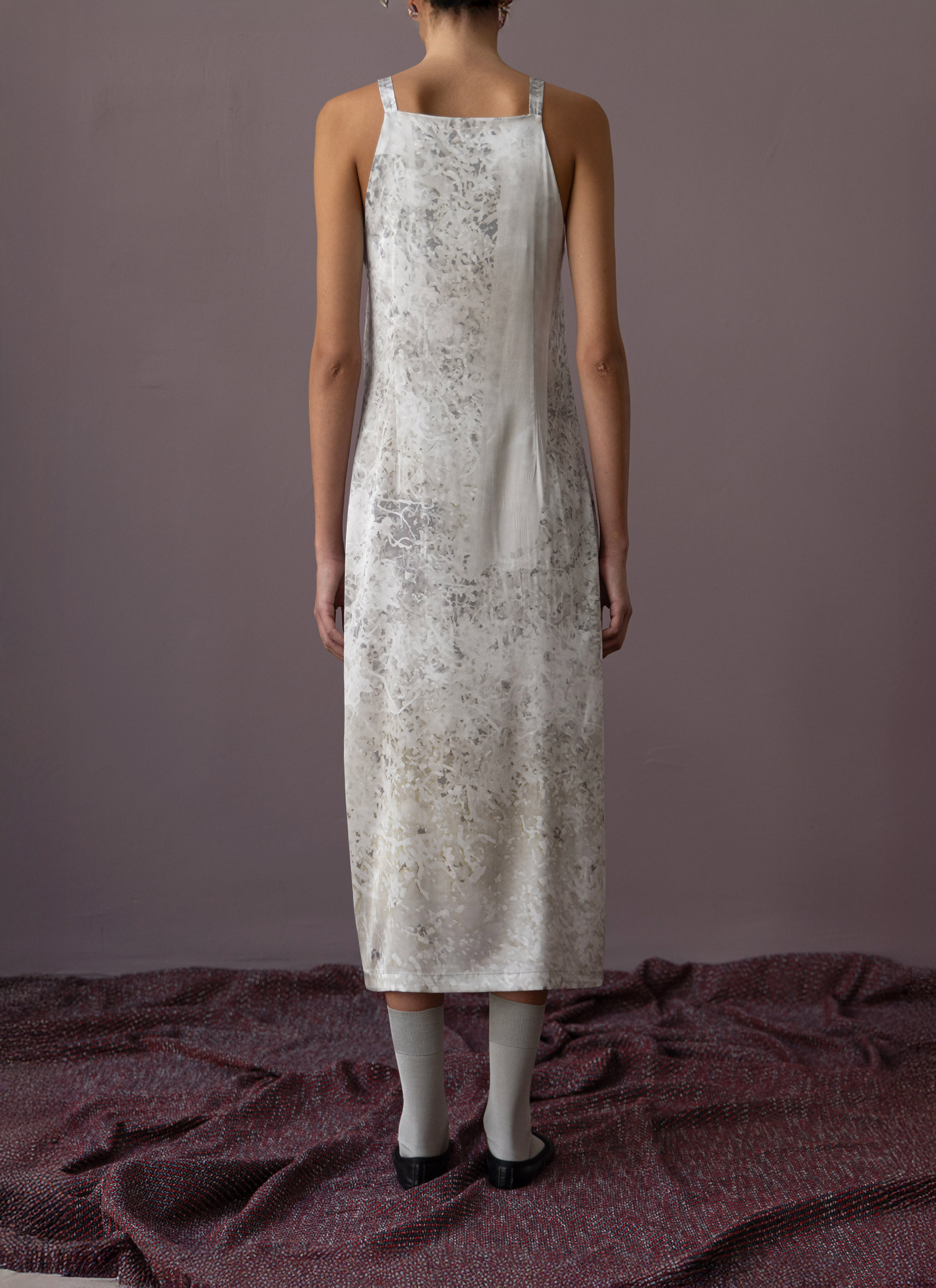 Alufoil Silk Slip Dress