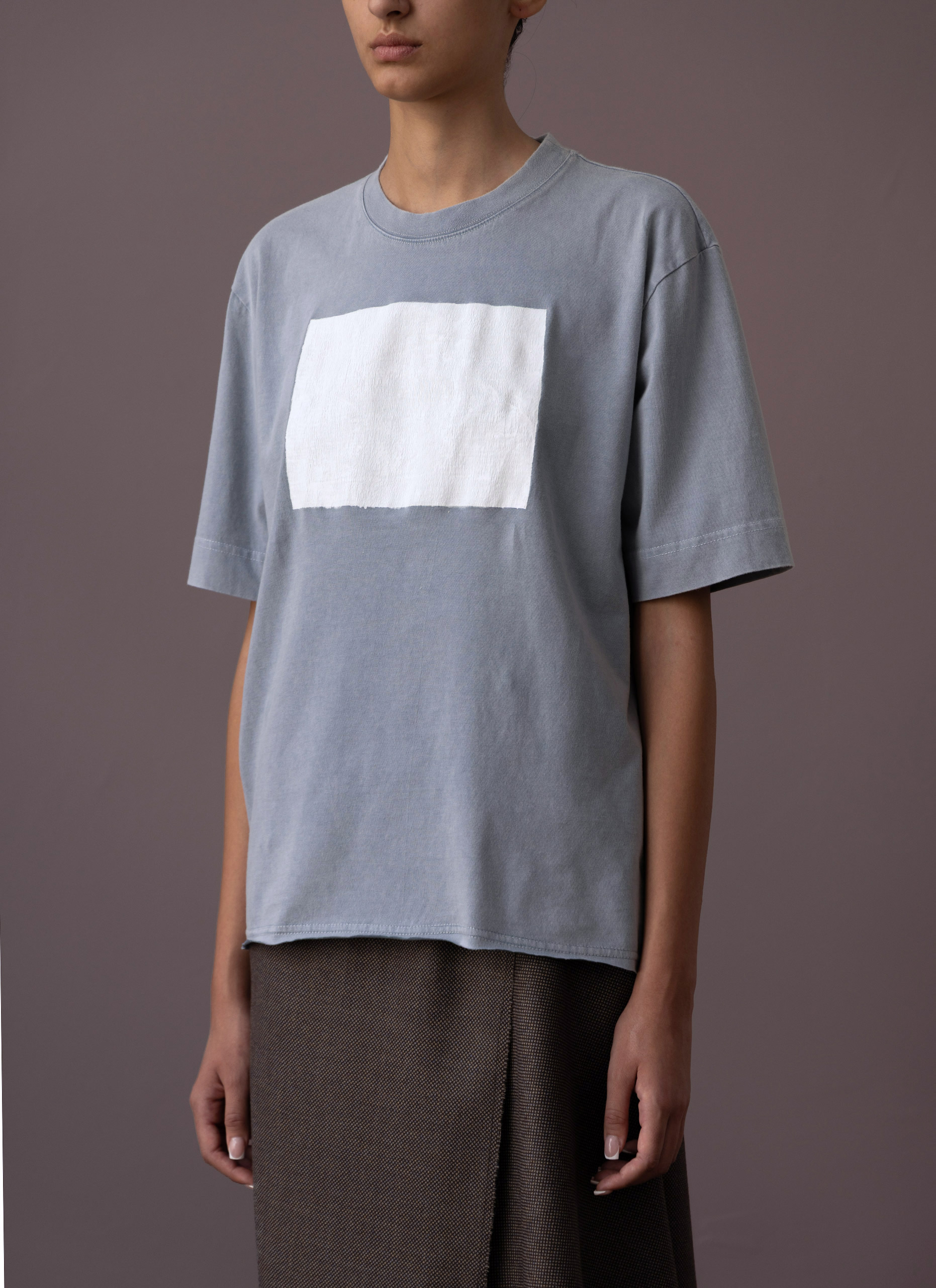 Steel Blue Cracks Cotton T-Shirt